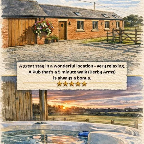 Bowland Breaks- The Shippon Luxury Holiday Let, Luxury Barn Escape with Optional Hot Tub, Log Burner,Comfy Beds, and Views, hotelli kohteessa Longridge