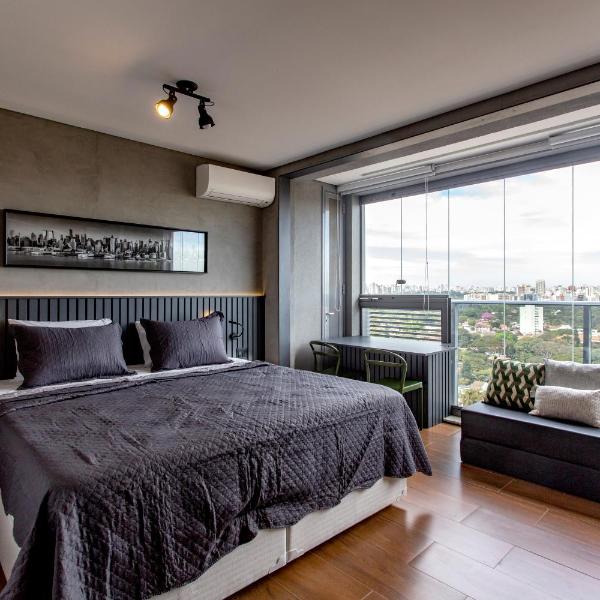 BHaus Helbor Wide Pinheiros - Studio Deluxe com Vista Incrível Panorâmica do 16o andar - Cama King - Rebouças - Academia - Coworking - Lavanderia - Estacionamento pago no prédio - Piscina no Rooftop - W5