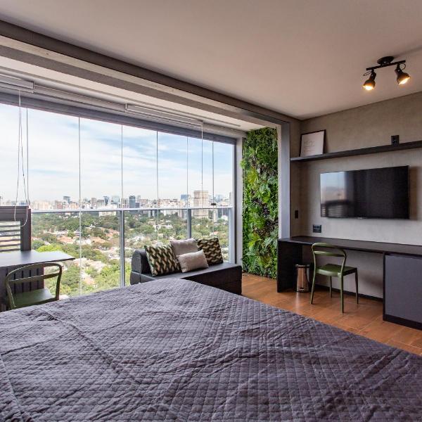 BHaus Helbor Wide Pinheiros - Studio Deluxe com Vista Incrível Panorâmica do 16o andar - Cama King - Rebouças - Academia - Coworking - Lavanderia - Estacionamento pago no prédio - Piscina no Rooftop - W5 - Foto 2