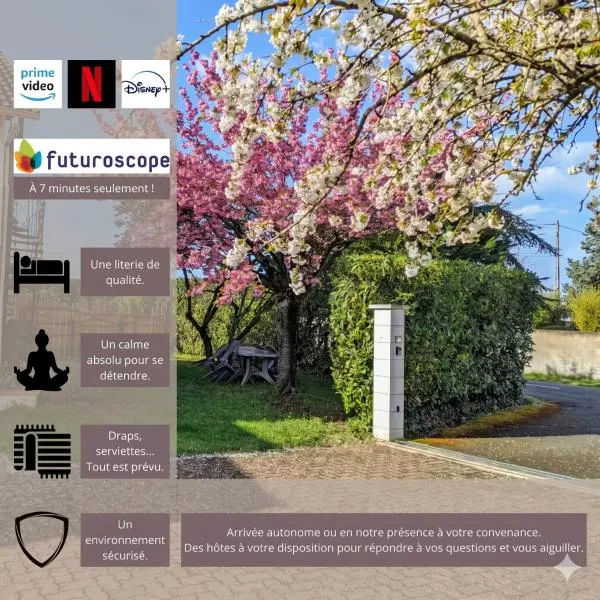 7min Futuroscope - Havre de paix familial, hotel in Jaunay-Clan