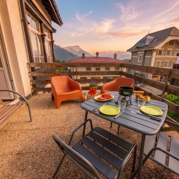 Cosy et calme au coeur de leysin โรงแรมในเลแซ็ง