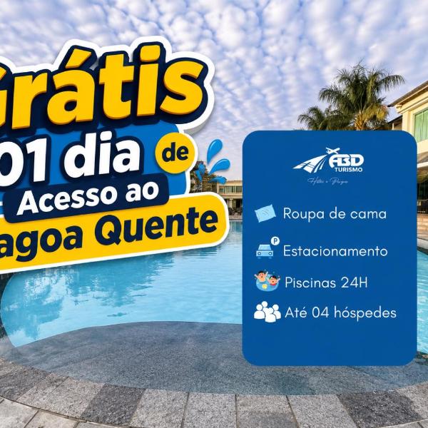 Lacqua di Roma, com fogão geladeira e parque aquático 24h, INCLUÍDO UM DIA NA LAGOA ECOPRAIA