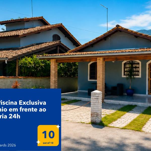 Casa com Piscina Exclusiva - Condomínio em frente ao Mar - Portaria 24h