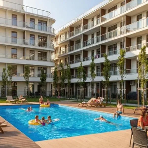 Apartament BorMik, 150m od plaży, basen: Sianozety şehrinde bir otel