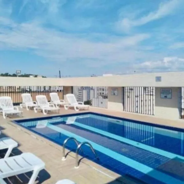 Flat São Vicente Praia Piscina Garagem, hotelli kohteessa São Vicente