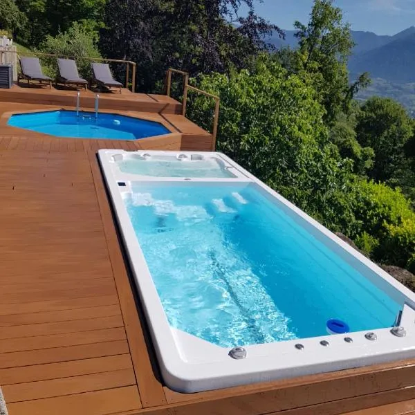Coquette maison à la campagne avec Jacuzzi SPA nage et Piscine, hôtel à Apremont
