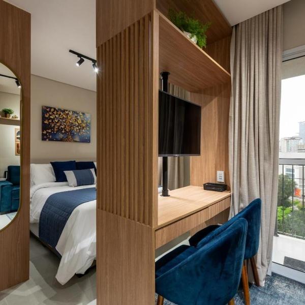 1501 - Refúgio Urbano Studio Completo com AC e WorkSpace próx a Faria Lima