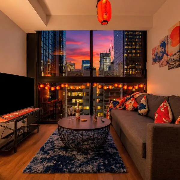 Modern Tokyo Pop 2BR Retreat - Melbourne Central, hotel in Melbourne