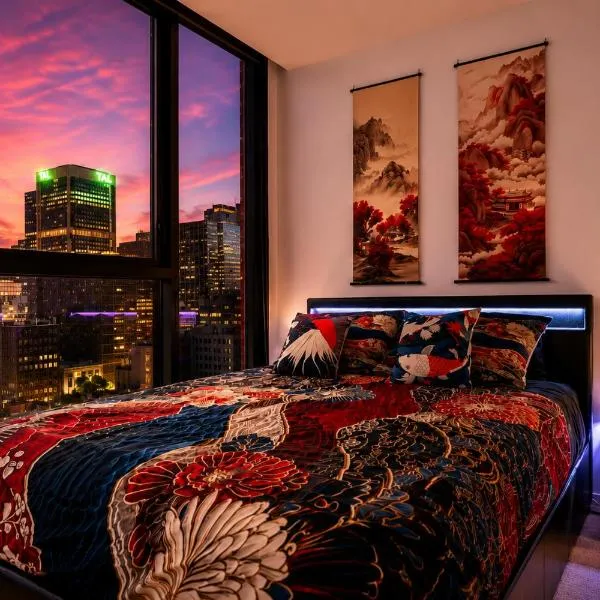 Modern Tokyo Pop 2BR Retreat - Melbourne Central, hotel in Melbourne