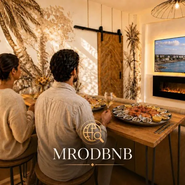 MRODBNB - Appart Neuf - Aperçu Mer - 25m Plage & Resto - Ciné - Cheminée - Popcorn, hotel a Cancale