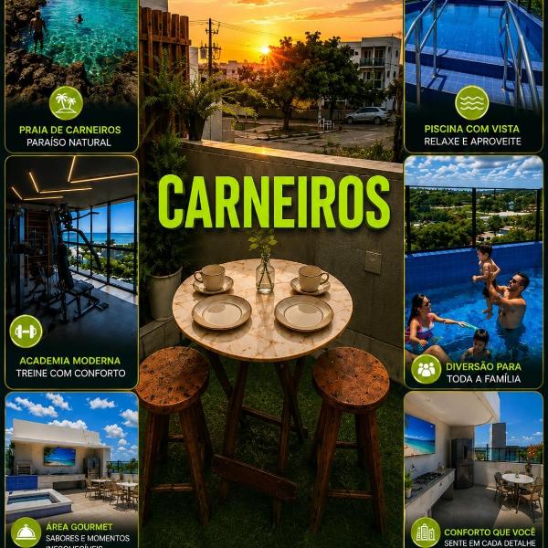 Flat,área nobre com kit turista free em carneiros - 3 min da praia