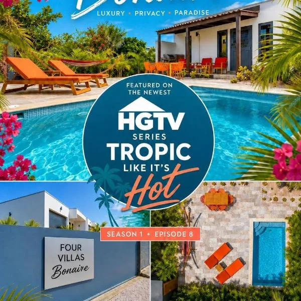 FourVillas with Private Magnesium Pool 3 min to the Beach & Dive Rinse Tank, Hotel in Belnem