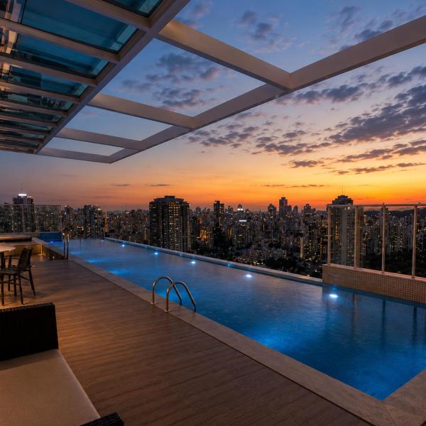 DNA SmartStyle, Flat de alto Padrão em Goiânia, Setor Bueno, Piscina, Garagem e Jardim privativo