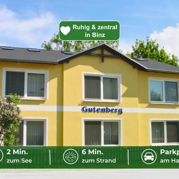 Appartementhaus Gutenberg in Binz - ruhig & zentral - Parkplatz am Haus - See & Strand fußläufig, hotel di Binz