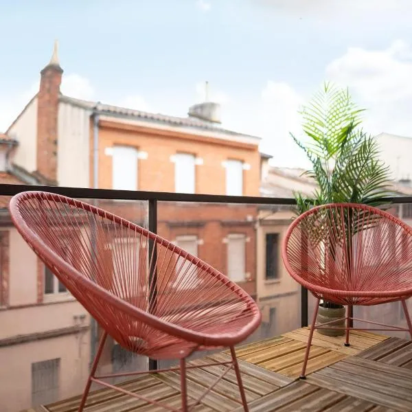 Appartement climatisé - 2 chambres - centre toulouse - parking privé, hotel din Toulouse