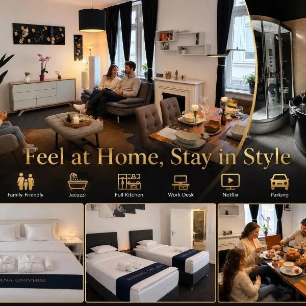 Luxury Apartment with Jacuzzi City Center Wiesbaden Rossana Universe, hotel di Wiesbaden