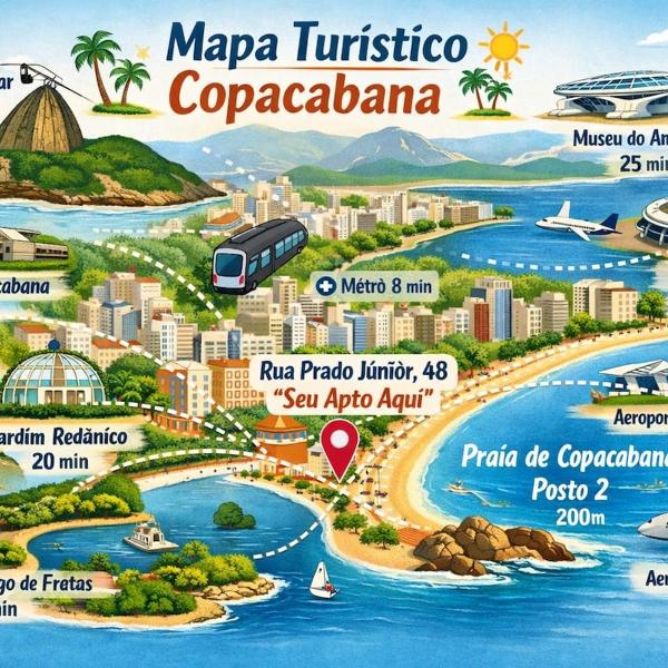Copacabana-Wi-Fi Rapido-Portaria24h-Self Check-in Flexivel-100m da Praia - Foto 5