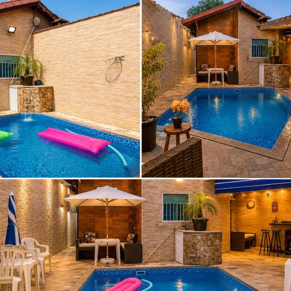 Casa Moderna e Aconchegante à Beira Mar, com Opção de Piscina Aquecida Cobrado à Parte, Área Gourmet com Churrasqueira em Deck Coberto Frente a Piscina, Aconchegante Sala de Estar com Lareira, Garagem para 4 Carros, Casa Pé na Areia a 50 metros da Praia