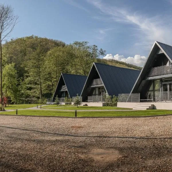 A-Frame Cabins & Private Jacuzzi, hotel in Groşi
