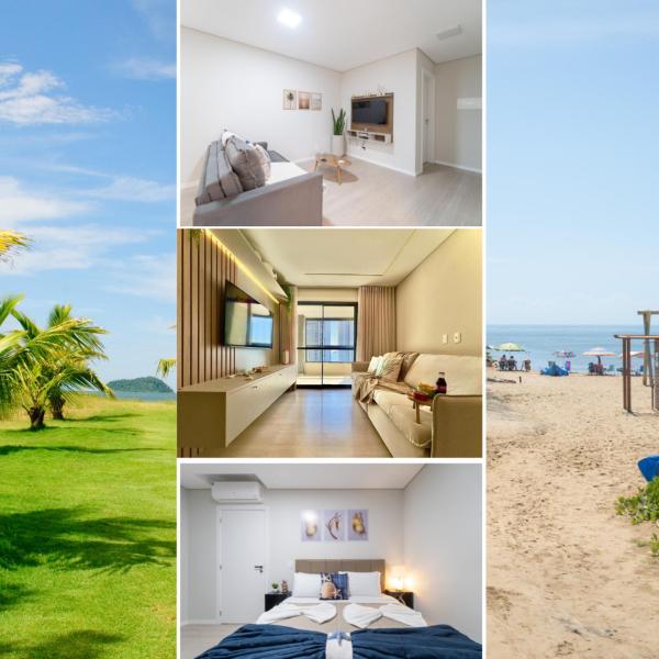 Apto 2 Quartos 150m PRAIA Cozinha completa CHURRASQUEIRA AR CONDICIONADO Wi-Fi e vaga privativa de garagem Reserve agora mesmo