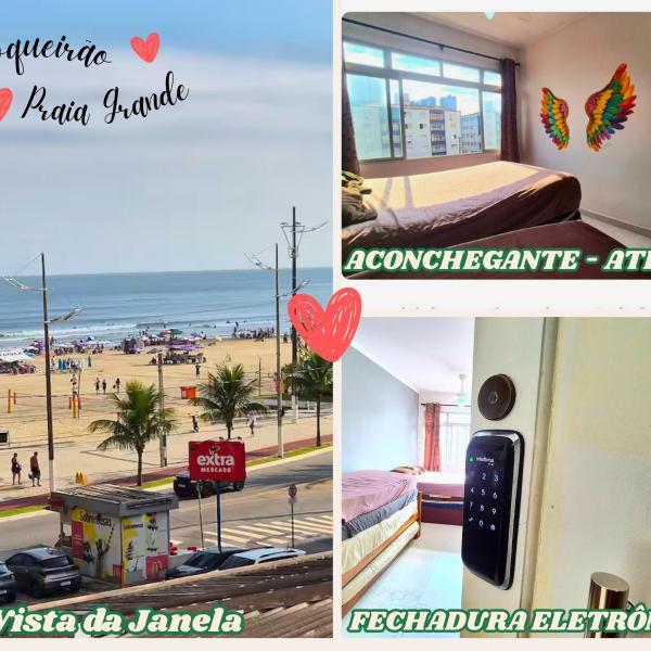 Apartamento Pé na Areia no Boqueirão - Vista Mar em Praia Grande