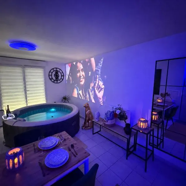 Suite Eden Spa, Appart'hôtel bien être , Patio de standing barbecue - TV XL CinéSport, Lit Q-Size, Wifi, P-Gratuit en Résidence، فندق في Avion