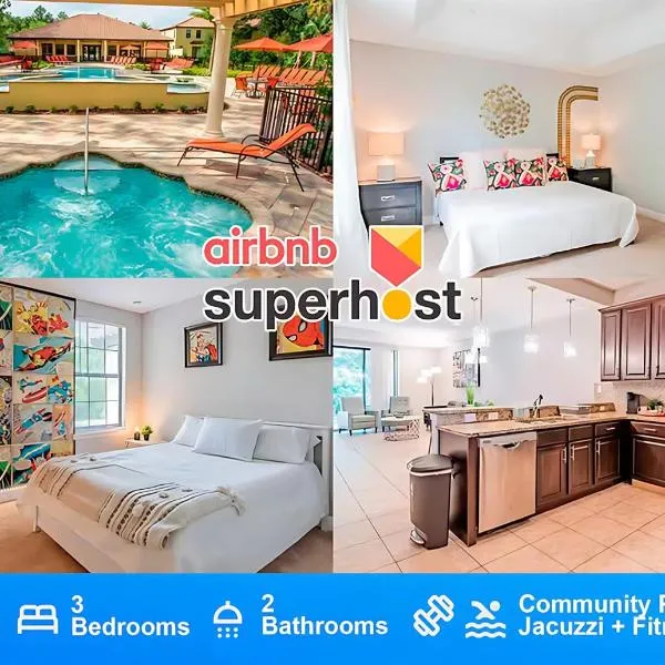 3BD Townhouse Themed 10 min to Disney l Gated, Hotel in Kissimmee
