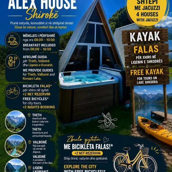 Alex's House Shirokë, hotell i Shkodra