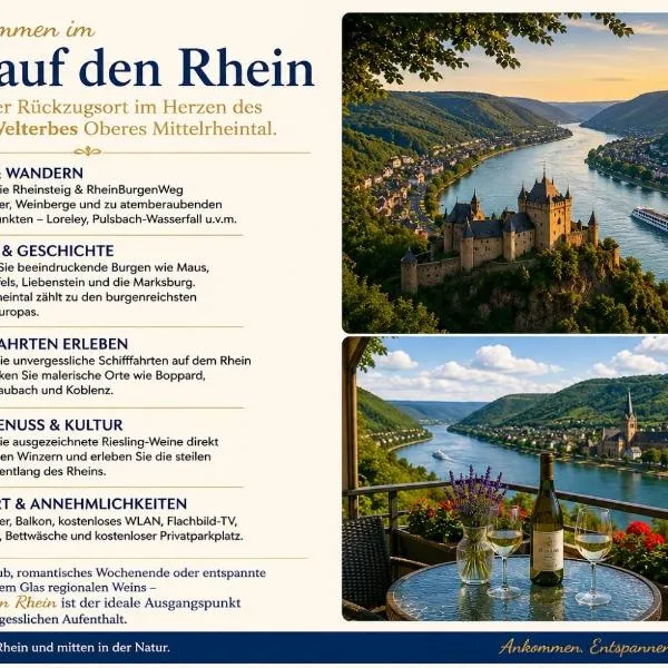 Blick auf den Rhein, hotel en Kestert