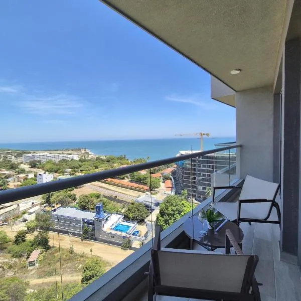 Exclusivo apartasuite con terraza y vista al mar - Bello Horizonte、サンタ・マルタのホテル