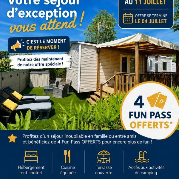 Charmant Mobil home familial pour 8 personnes, hótel í Valras-Plage