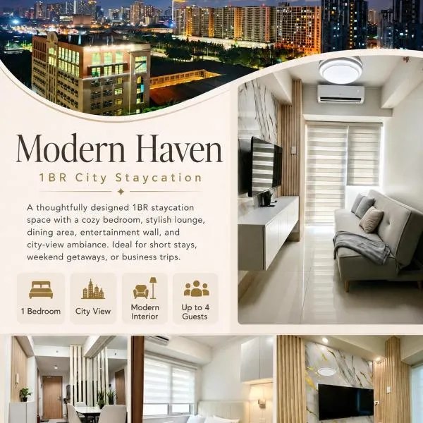 Modern Haven Staycation near MOA - 1BR at Shore3T1 -City VIew, hótel í Manila