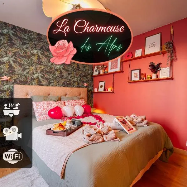 La Charmeuse des Alpes - Appartement de prestige avec jacuzzi et jardin privé, מלון באלברטוויל