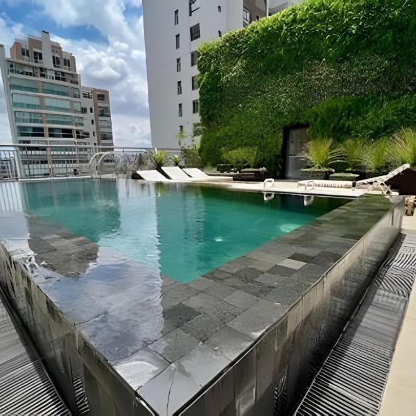 Studio com academia, rooftop e piscina (402)