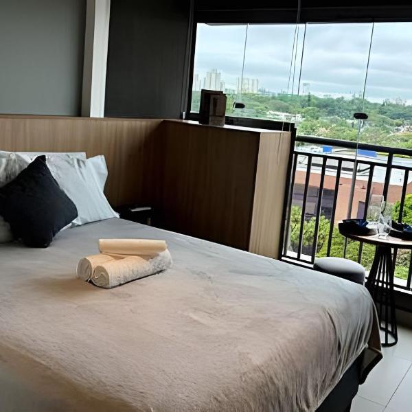 Studio com academia, rooftop e metrô (1302)