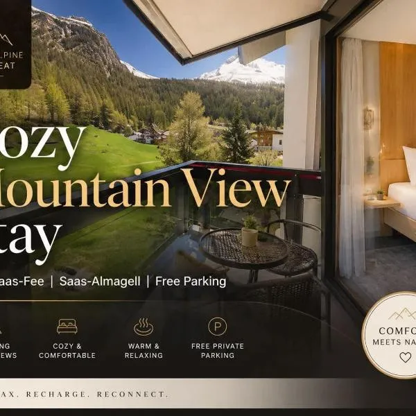 Cozy single suite with mountain view: Saas-Almagell şehrinde bir otel
