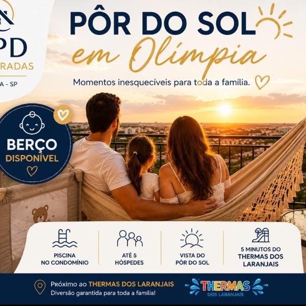 Apto com Berço, conforto para sua família, piscina, á 5 min ate Termas dos laranjais