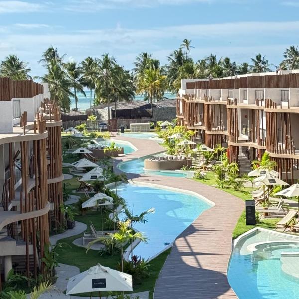 Apartamento Casa em condominio com Jacuzzi Privativa ha 40m da Praia Tatuamunha bem Beira mar! Comporta até 12 hóspedes
