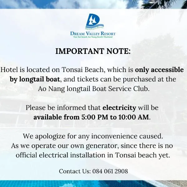 Dream Valley Resort, Tonsai Beach، فندق في شاطئ تونساي