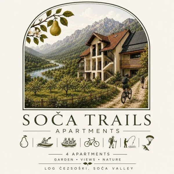 Soča Trails Apartment #6, hotel a Log Čezsoški