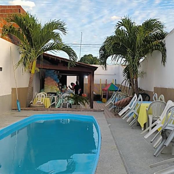casa com piscina Espaço para laser