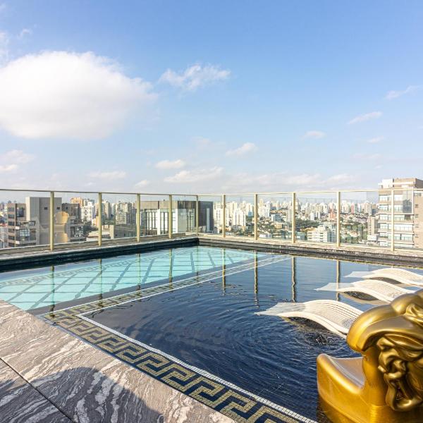 1903- Studio Versace completo, com ar condicionado em condominio de Luxo - Vista urbana, rooftop e piscina na Zona Sul de SP - Foto 4