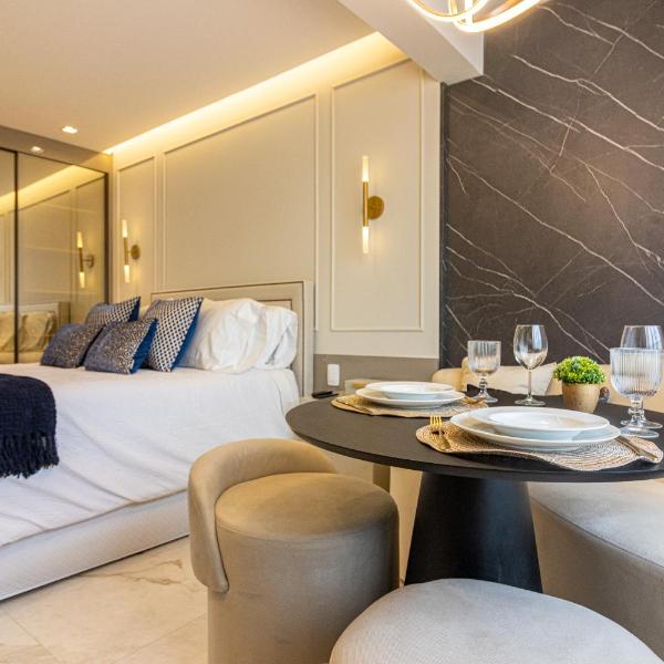 1903- Studio Versace completo, com ar condicionado em condominio de Luxo - Vista urbana, rooftop e piscina na Zona Sul de SP