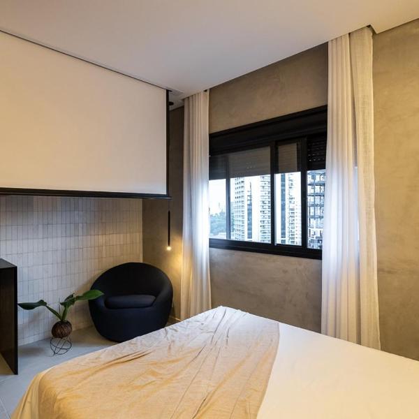 StudioFLAT with Big Screen, Gym, Pool , Air Conditioning , Coworking Space