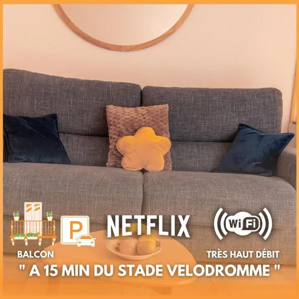 L'Escapade Balcon et Parking Privé entre Stade Vélodrome & Timone, hotel a Marsella