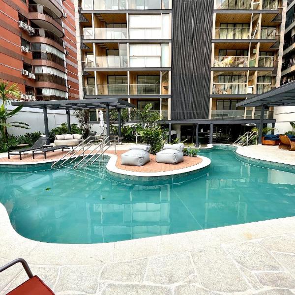 Studio Leblon - Novo, varanda, piscina e gym