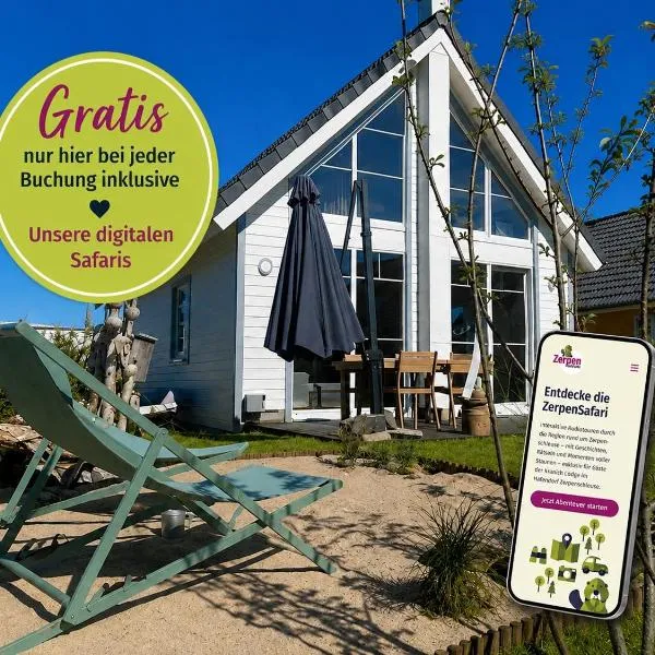 Skandi Design Ferienhaus mit Hafenblick & Beach, hótel í Wandlitz