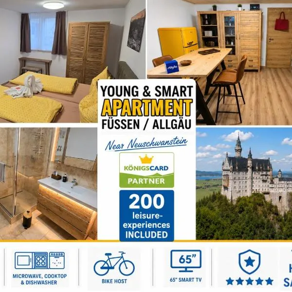 Young & Smart-Apartment inkl Königscard in Füssen Allgäu nahe Neuschwanstein, hotel in Füssen