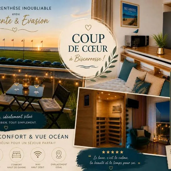 Studio Prestige Vue Océan Sauna Privé Plage à Pied, hotel di Biscarrosse