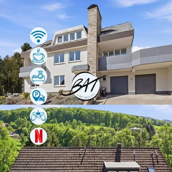 BAT Home Solutions Trierweiler - alles was ein Hotel nicht bietet - 5 Apartments 40 bis 120 qm für bis zu 29 Personen - 5-Raum-Apartment barrierefrei - 60 qm Balkon mit Blick bis Luxemburg - einzeln bis komplett buchbar - 3 Min zur A64, hotel di Trierweiler